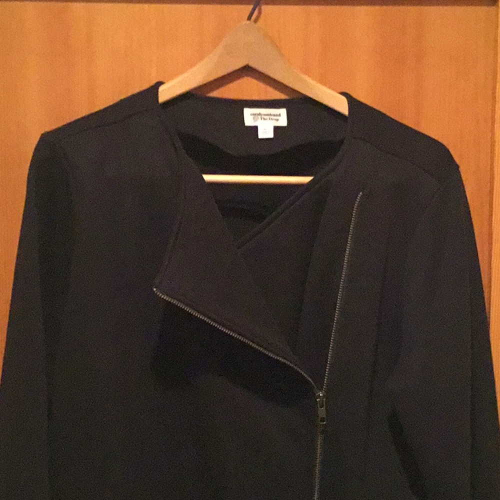 Black Top with Asymmetrical Side Zipper